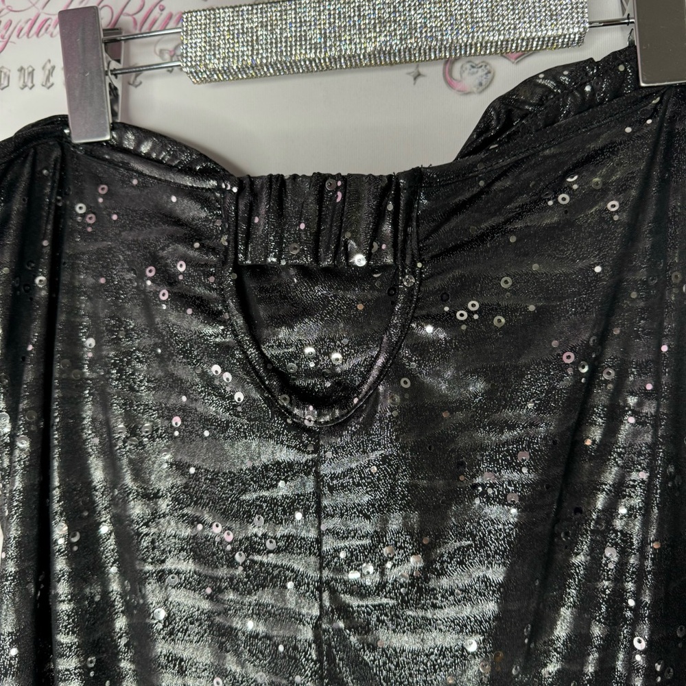 Dress sparkly sequins black grey silver sparkle glitter sexy mini dress tube y2k - Picture 5 of 10